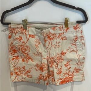 Floral Women's Shorts in Cream and Orange